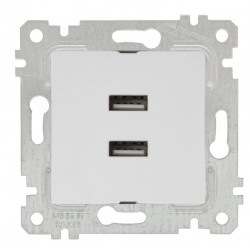 Розетка двойная с USB Mutlusan Rita белая
